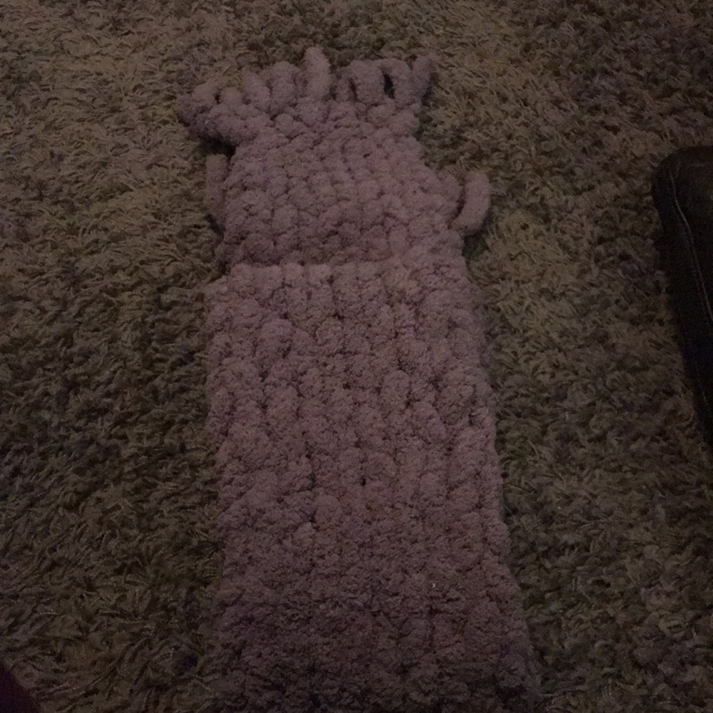 Hand knitted scarf